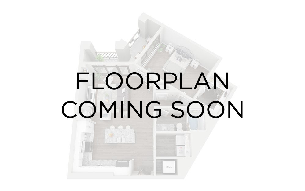2 Bed F1 - 2 bedroom floorplan layout with 1.5 bathroom and 800 square feet